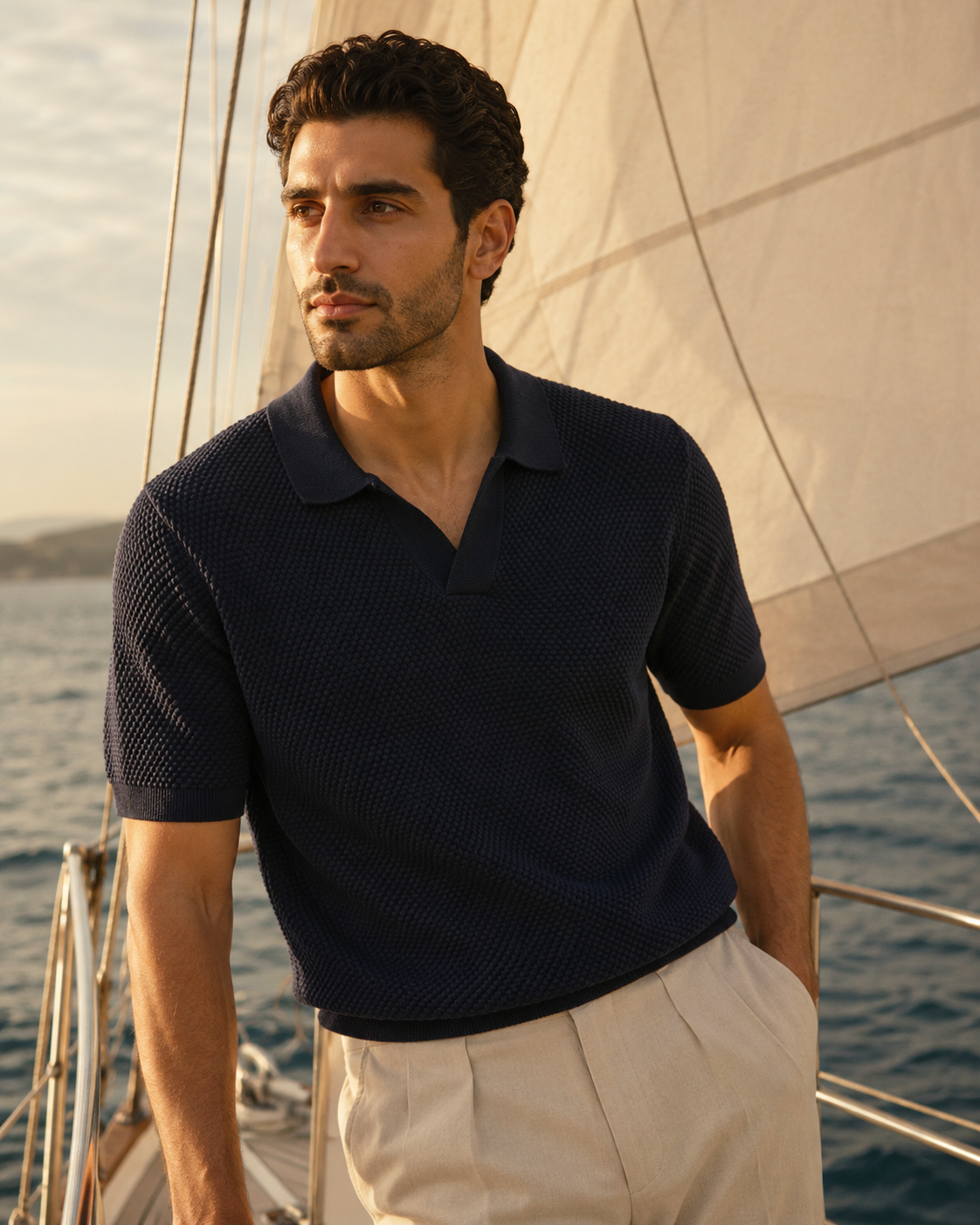 Saint-Tropez Textured Knit Polo