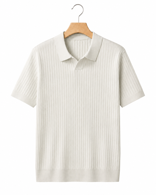 Lake Como Ribbed-Knit Polo
