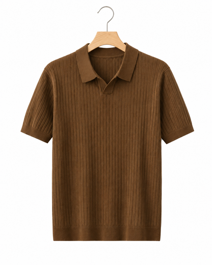 Lake Como Ribbed-Knit Polo
