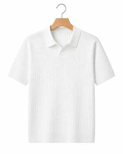 Lake Como Ribbed-Knit Polo