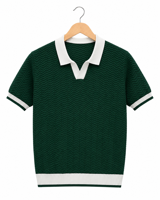Portofino Wave-Knit Polo