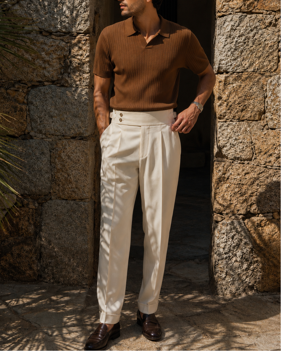 Napoli High-Waisted Suit Pants